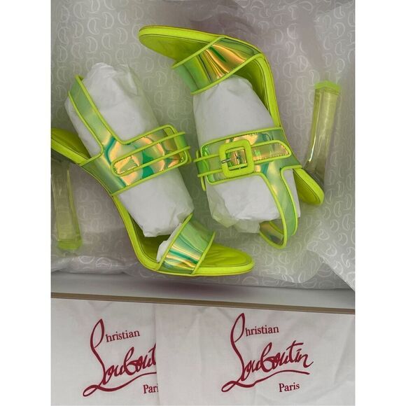 Christian Louboutin Loubi Duniss 100 Fluo Yellow EU 38 - Picture 10 of 10